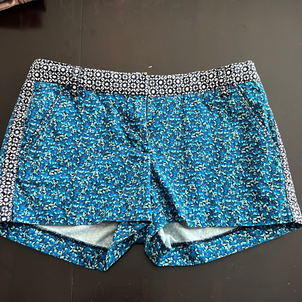 J. crew chino size 4 blue patterned shorts. Like new